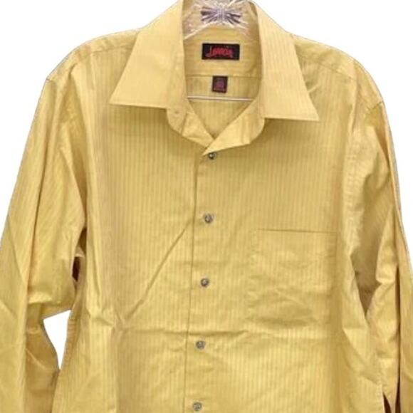 J. Garcia Mens Button Front Shirt Dress Shirt Mustard Yellow Sz M 15 1/2 34/35 - Picture 3 of 9